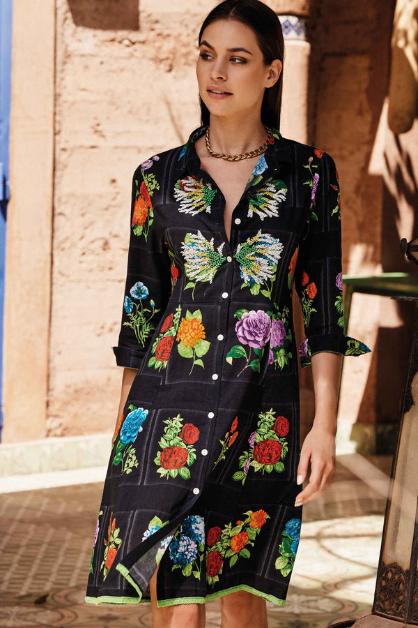 FLOWERED MEADOW SHIRT DRESS