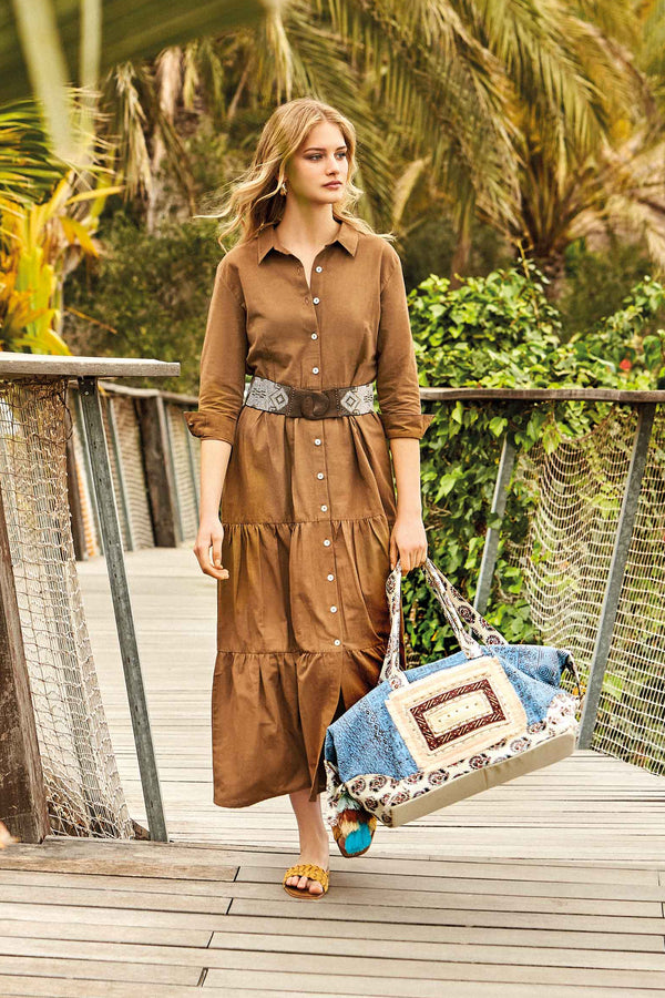 LONG LINEN SHIRT DRESS